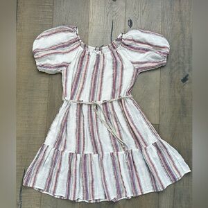 Velvet by Graham & Spencer Short Sleeve Tiered Linen Blend Dress Size XS